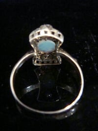 Image 5 of Edwardian 18ct rose gold natural solid opal and old cut diamond ring