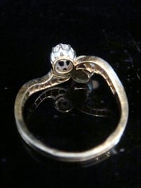 Image 3 of EDWARDIAN FRENCH 18CT YELLOW GOLD CULTURED PEARL AND OLD CUT DIAMOND TOI ET MOI