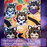 Image 1 of Smol and Sparkly Caitie Sith Stickers