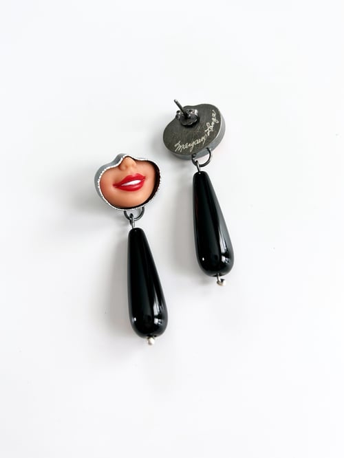 Image of Smile Earrings with Black Onyx Drops - posts