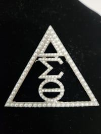 Image 2 of Pearl Symbol Pyramid Brooch 