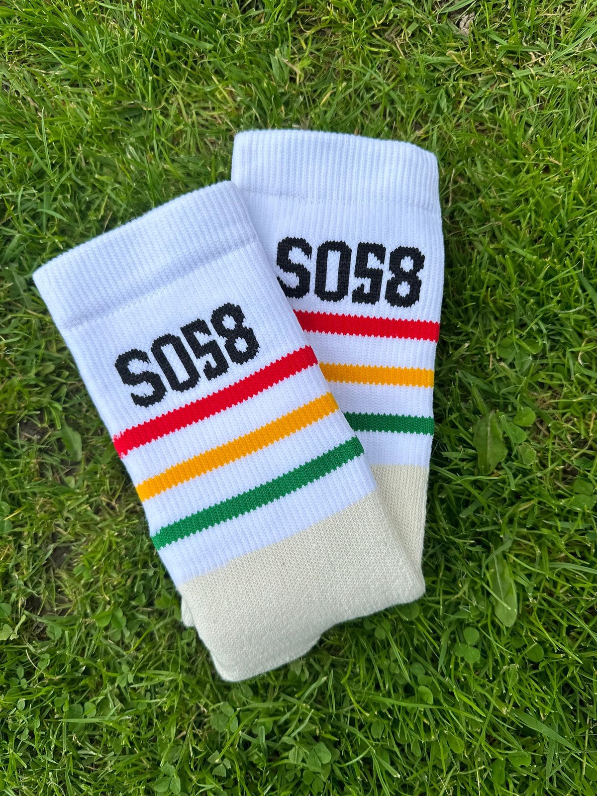 Image of SO58 Bespoke Socks White (Three Sizes) 