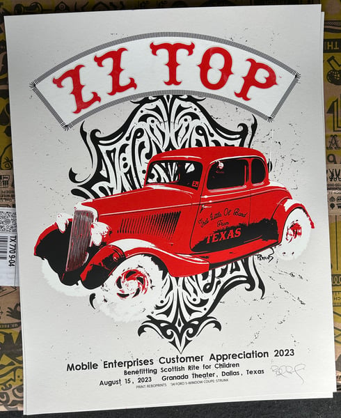 Image of ZZ Top official poster 2023