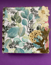 Image 2 of 4x4 Leafy (Original) Wood Canvas: Pressed to Leave