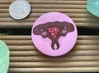 Image 2 of (discounted!)'Back Off' Uterus Snake Button Pins
