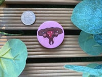 Image 1 of (discounted!)'Back Off' Uterus Snake Button Pins