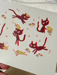 Image 2 of Little Black Cats Riso Print