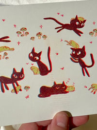 Image 3 of Little Black Cats Riso Print