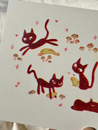 Image 4 of Little Black Cats Riso Print