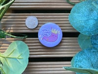 Image 2 of Stomach Disorder Royalty Button Pin (holo!)