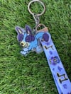 Blue Dog Lanyard Keychain (holo!)