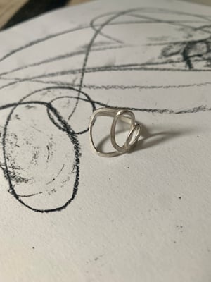 Image of ‘A Bigger Release’ hammered recycled silver ring