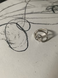 Image 2 of ‘A Release’ hammered recycled silver ring