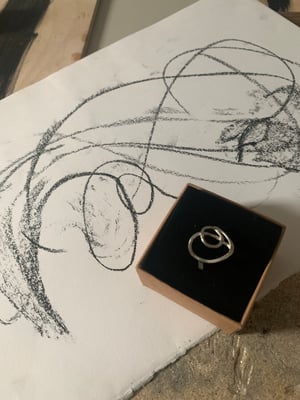 Image of ‘A Release’ hammered recycled silver ring