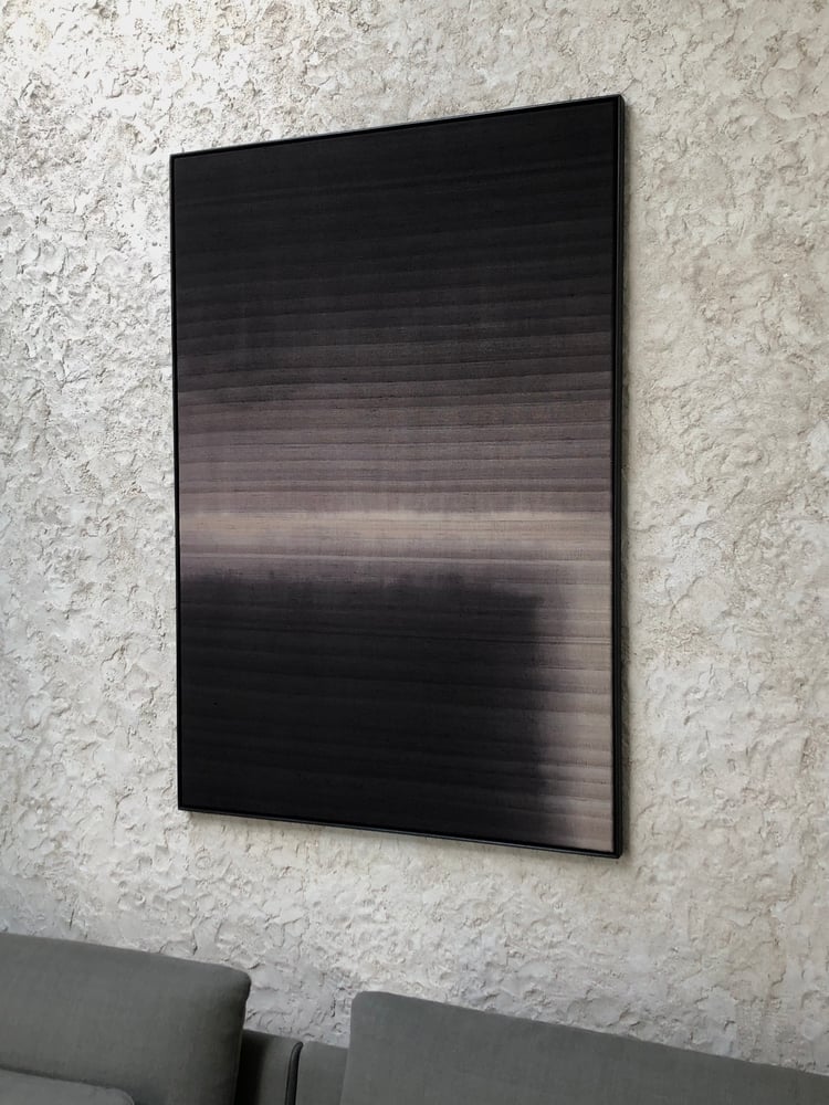 Image of abstract dip-dyed khadi silk composition