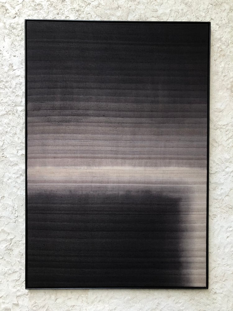Image of abstract dip-dyed khadi silk composition