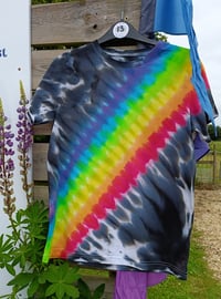 Image 1 of Diagonal striped rainbow T ~ all ages