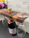 Charcoal/ Black Diamond Epoxy Striped Wine Glass Caddy