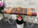 Charcoal/ Black Diamond Epoxy Striped Wine Glass Caddy