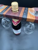 Charcoal/ Black Diamond Epoxy Striped Wine Glass Caddy