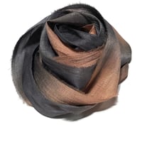 Image 3 of 10YD.  COBBLESTONE  HAND DYED SARI SILK RIBBON BY COLOR KISSED SILK