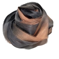 Image 4 of 10YD.  COBBLESTONE  HAND DYED SARI SILK RIBBON BY COLOR KISSED SILK