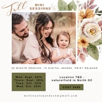 2023 Fall Family mini sessions - Limited offer! 