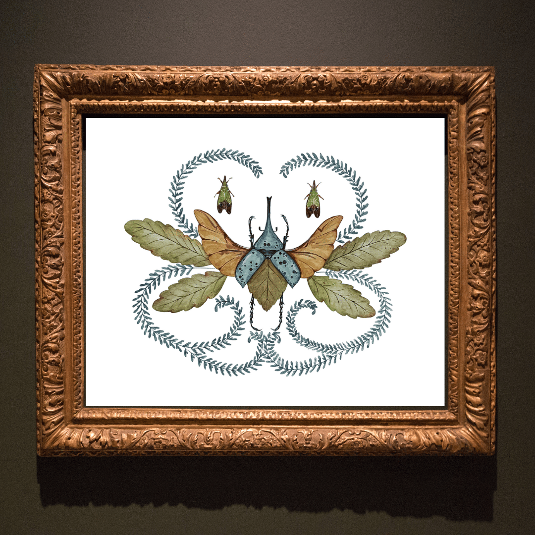 Image of Beetles & Ferns ORIGINAL ARTWORK 