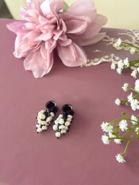 Image 2 of White Pearl Clusters (Black)