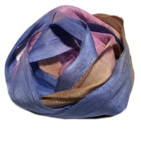 Image 1 of 10YD. DREAM CATCHERS  HAND DYED SARI SILK RIBBON BY COLOR KISSED SILK