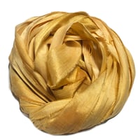 Image 1 of 10YD.  GOLDEN OAK HAND DYED SARI SILK RIBBON BY COLOR KISSED SILK