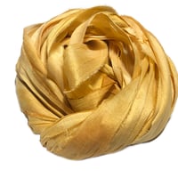 Image 2 of 10YD.  GOLDEN OAK HAND DYED SARI SILK RIBBON BY COLOR KISSED SILK