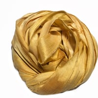 Image 3 of 10YD.  GOLDEN OAK HAND DYED SARI SILK RIBBON BY COLOR KISSED SILK