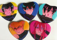 Image of blue lock heart buttons