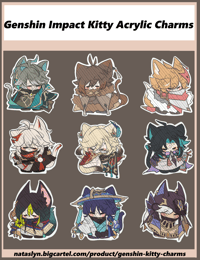 Genshin Kitty Charms 