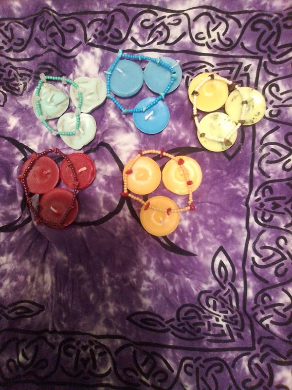 Image of Chakra candles and bracelet 