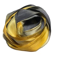 Image 1 of 10YD.  BUMBLE  HAND DYED SARI SILK RIBBON BY COLOR KISSED SILK