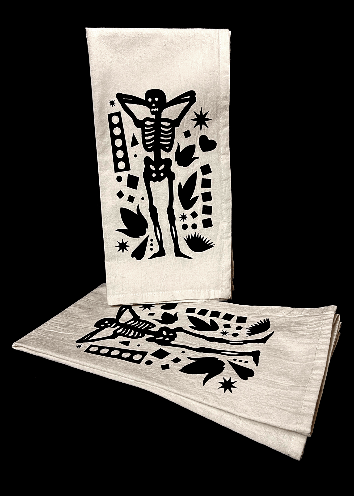 Skeleton & Tea - 28"x28" Tea Towel