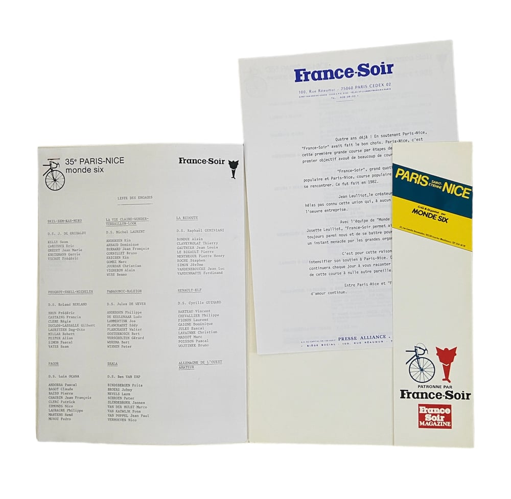 Paris-Nice 1985 - Official press ceremony brochure 