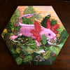 Pink Axolotl - 10x10" inch