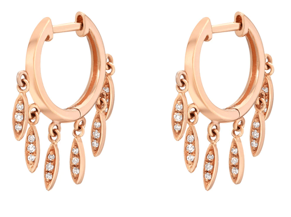 Image of 14kt and diamond Cascading Hoops (yellow, white, or rose gold)