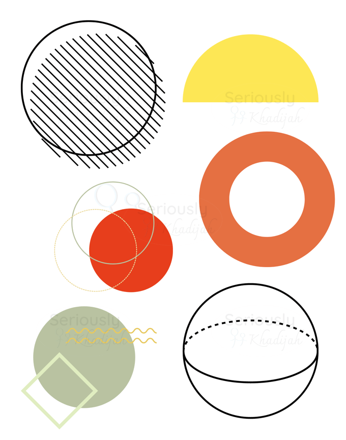 Image of Shape of Us: Bundle of three Modern Circle Design Prints 