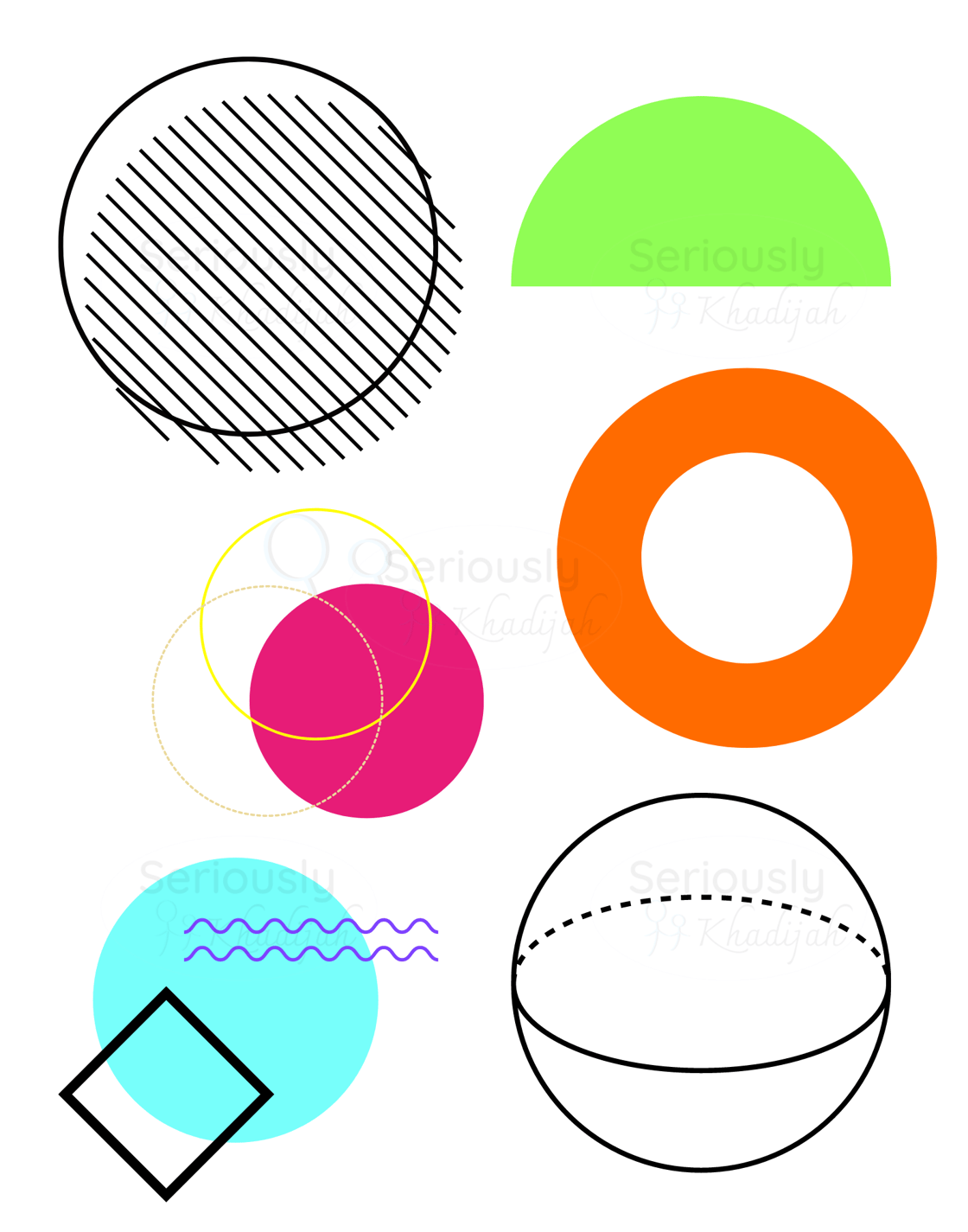 Image of Shape of Us: Bundle of three Modern Circle Design Prints 