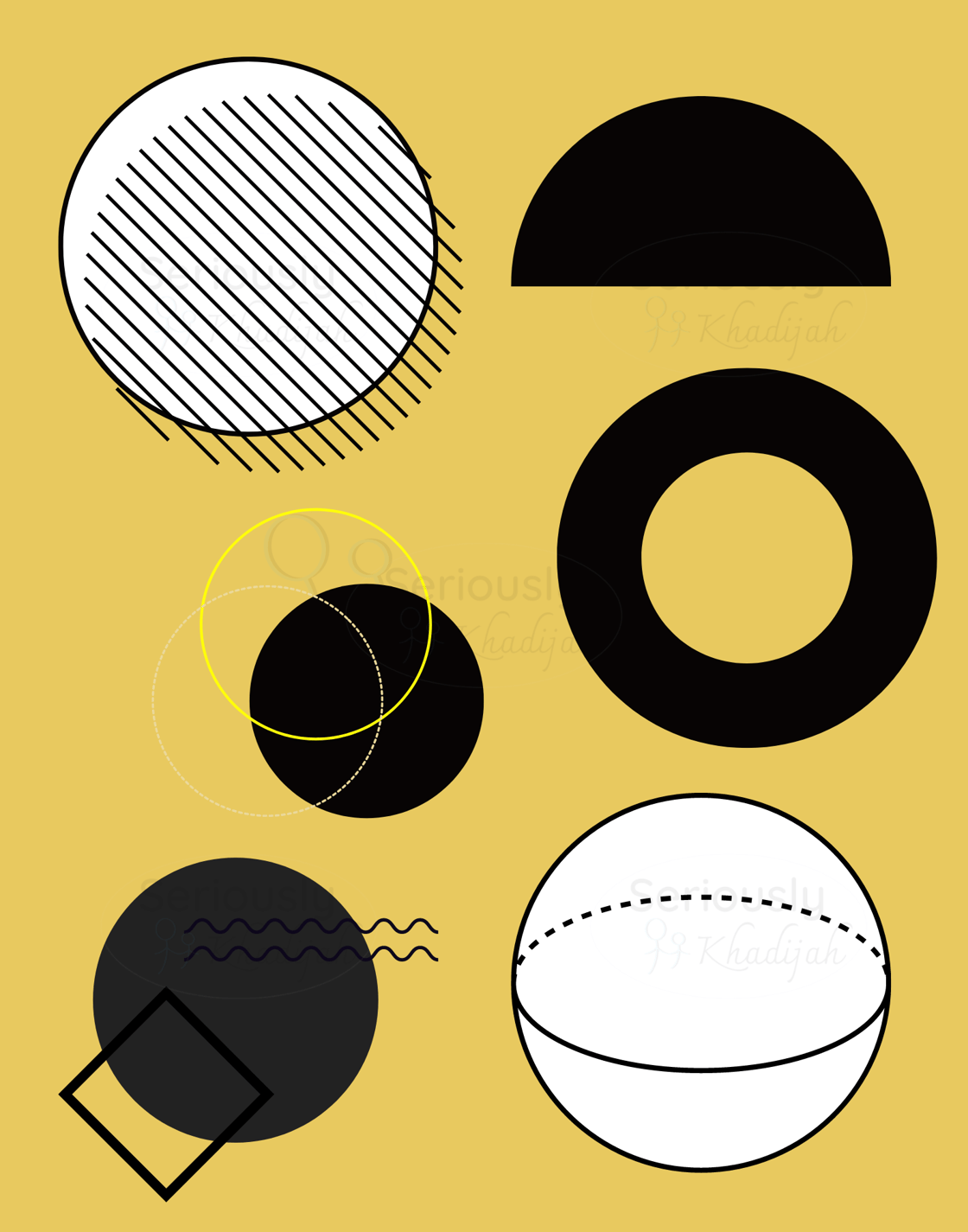 Image of Shape of Us: Bundle of three Modern Circle Design Prints 