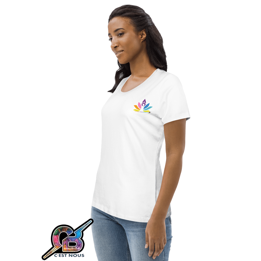 Image of T-shirt bio moulant femme "Namasté" motif Saumon
