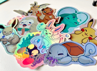 Image 2 of Holographic Pokemon Flower Stickers