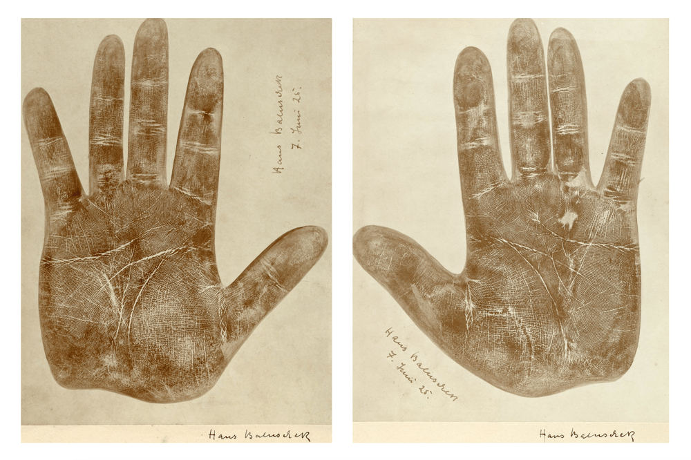 Image of Hans Baluschek: handprints of the painter, Berlin ca. 1925