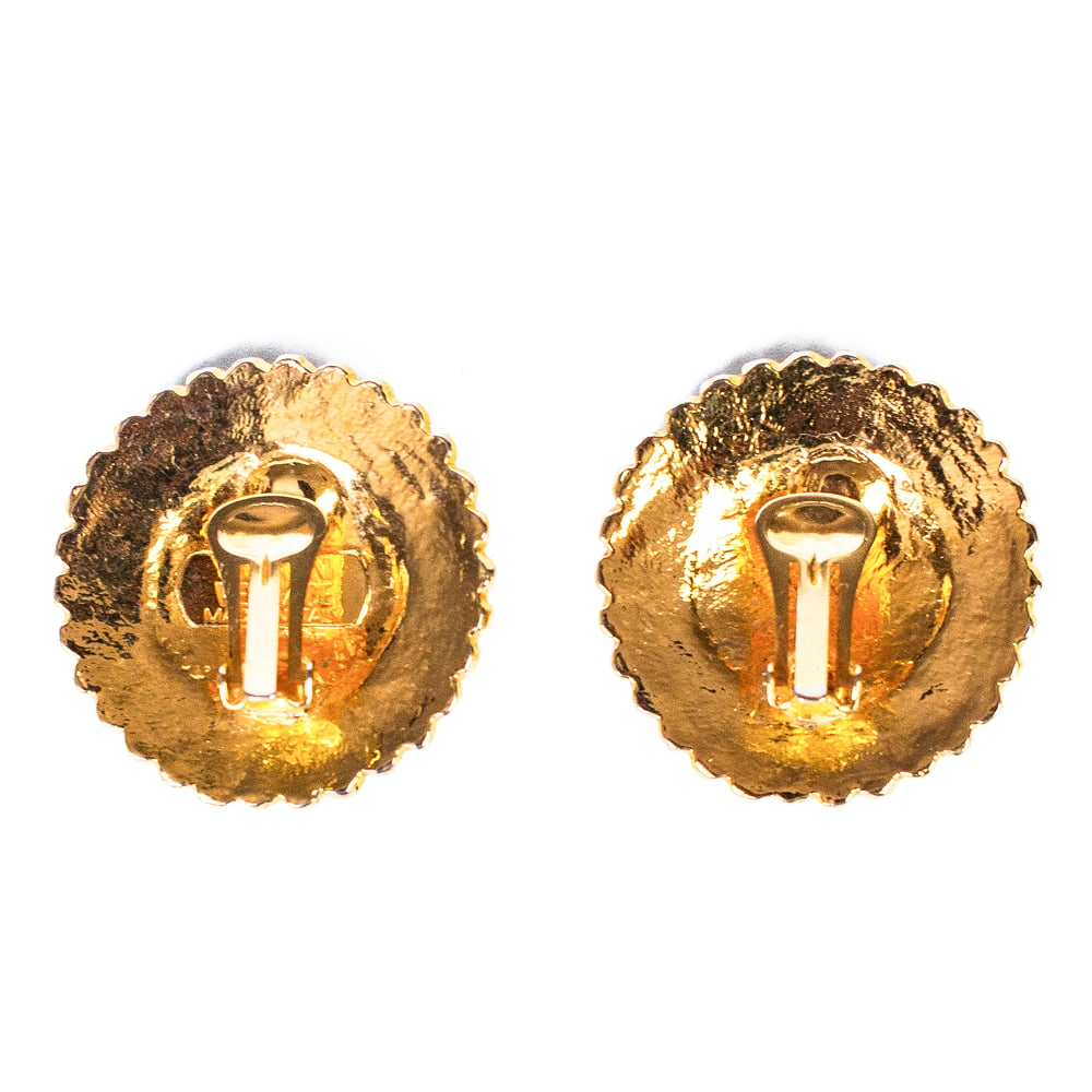 Image of Gianni Versace Gold Medusa Medallion Earrings