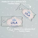 20 & 30 oz CLEAR Stanley Cast Member Name Tag Tumbler Topper 