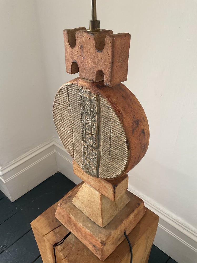 Image of Studio Ceramic Totem Lamp by Rooke with Original Shade